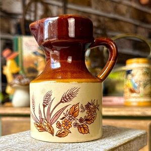 Vintage ceramic Wheat harvest Crock Pitcher-1980’s